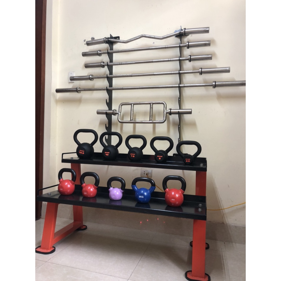 Giá để đòn tạ gắn tường