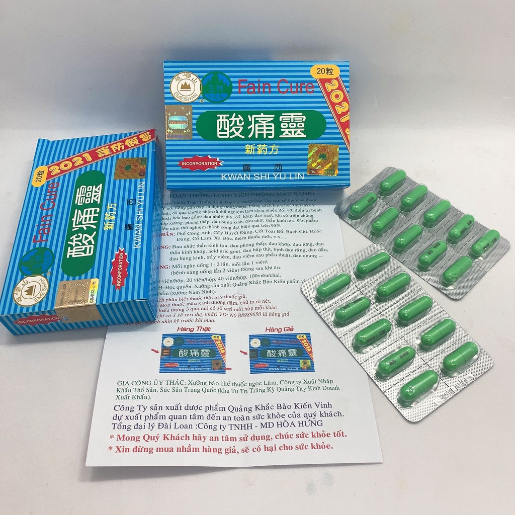 Toan Thống Linh Đài Loan Tem Bầu Và Vuông Hộp 20 Viên- Hỗ Trợ Xương Khớp