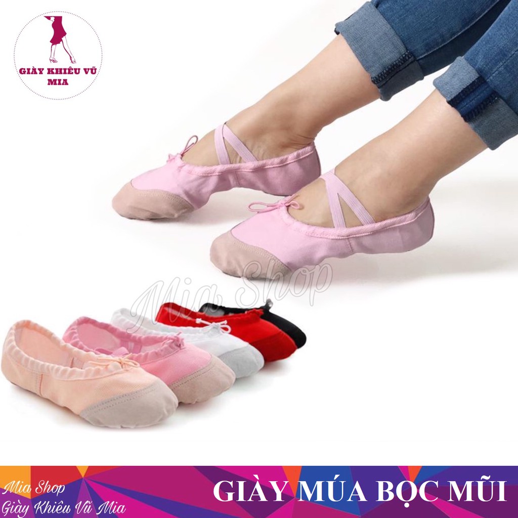 Giày Múa BaLe Bọc Mũi Da Lộn Tiêu Chuẩn [Size 34 -> 44]