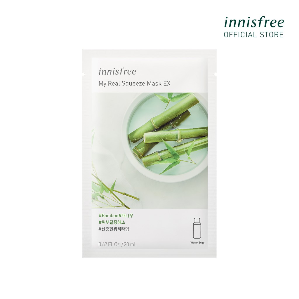 [Mã FMCGMALL giảm 8% đơn 250k] Mặt nạ giấy dưỡng da Hàn Quốc innisfree My Real Squeeze Mask 20ml