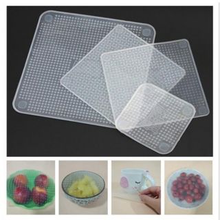 Bộ 4 miếng màng bọc thực phẩm Silicon cao cấp