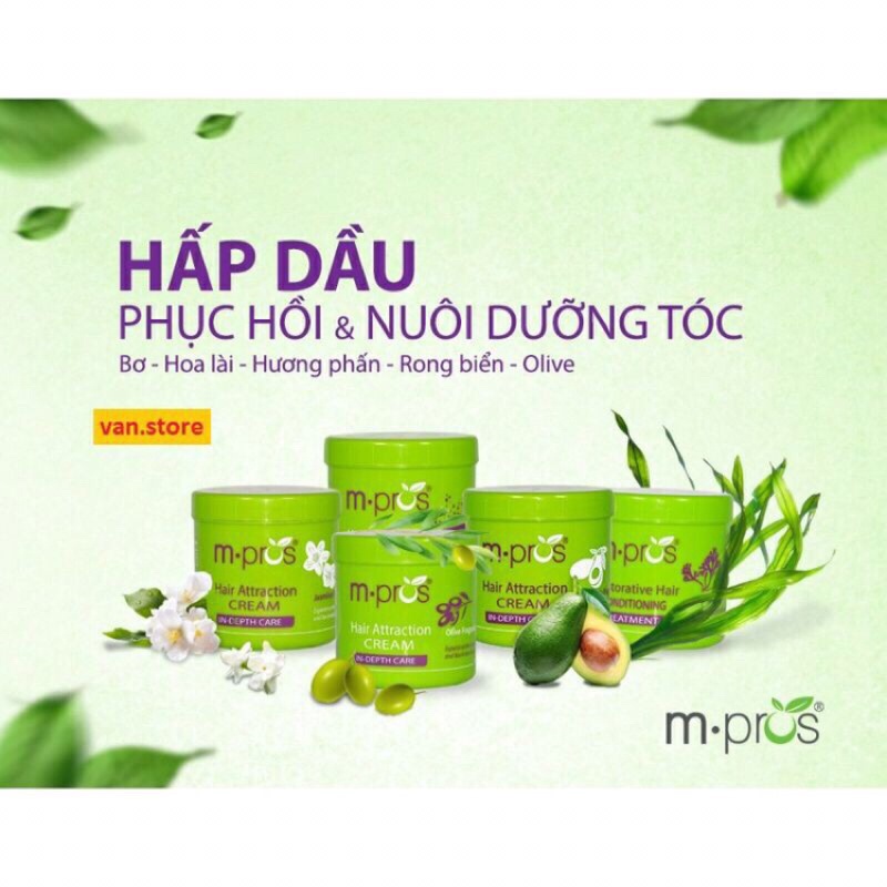 Kem ủ hấp dầu phục hồi tóc Mpros 500g