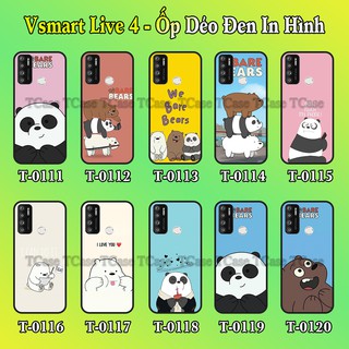 Ốp lưng Vsmart Live 4 dẻo đen in hình hoạt hình Ba Chú Gấu vui vẻ