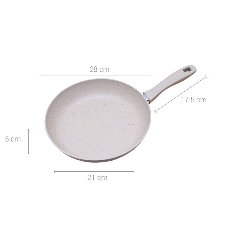 Chảo đáy từ vân đá cao cấp Charm Happy Cook CHP-28 28cm (Kem)