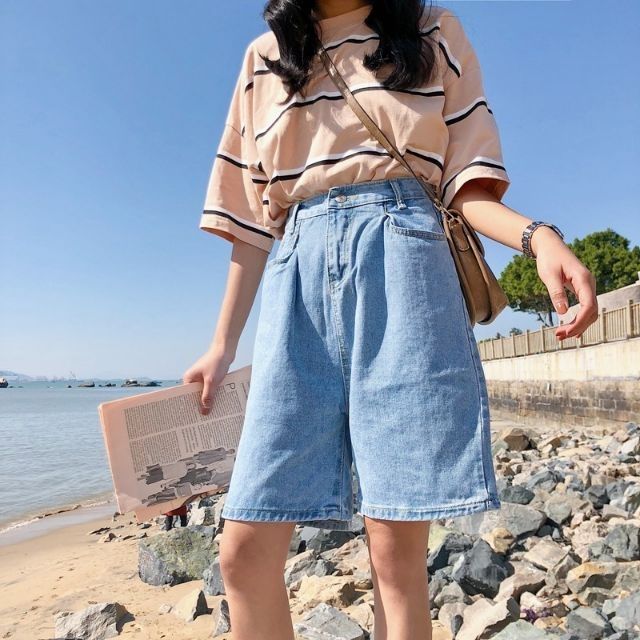 [SẴN] Quần shorts jean nữ lưng cao Ulzzang Quảng Châu QLJ25