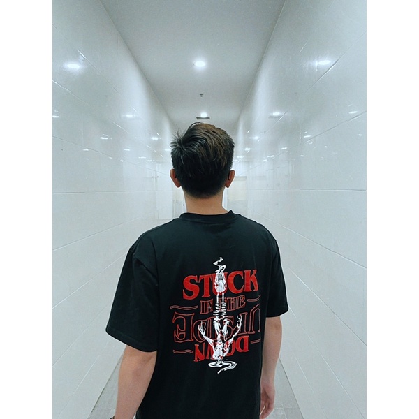 Áo thun Upside Down phim Stranger Things form rộng unisex thoáng mát