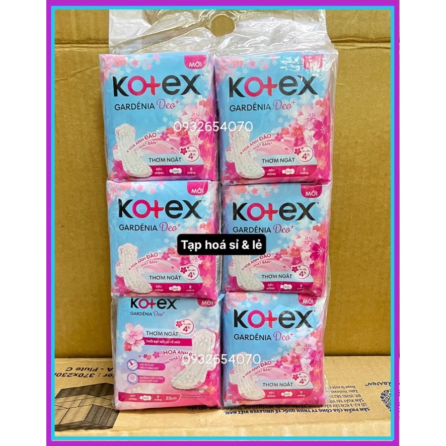 (tặng thêm) 6 gói kotex hoa anh đào nhật bản gardénia deo siêu mỏng cánh (1gói 8 miếng)