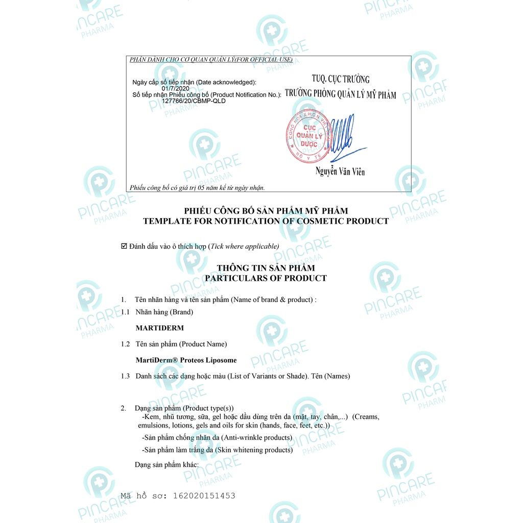 Tinh chất phục hồi, kiểm soát bã nhờn Martiderm The Originals Proteos Liposome - Hàng chính hãng  Date 6/2024
