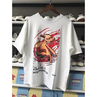 Áo Thun unisex hình thật in Rồng đỏ- Màu trắng
