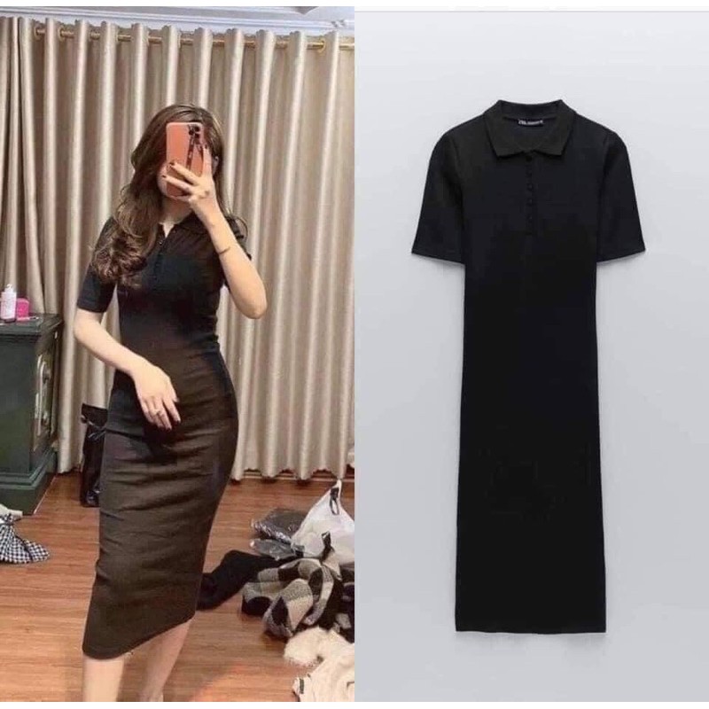 [Mã SKAMA06 giảm 8% tối đa 50K đơn 250K] Váy midi cổ đức khuy cài 2 màu | BigBuy360 - bigbuy360.vn