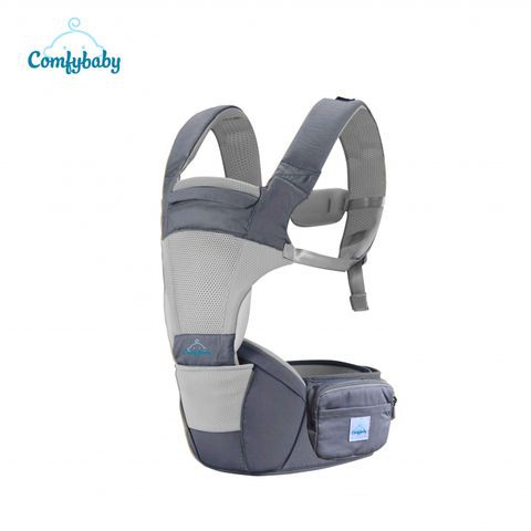 Địu ngồi cao cấp 4 tư thế 2 trong 1 AIR MESH Comfybaby CF818-Màu Xám