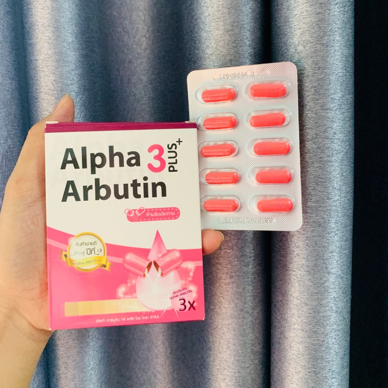 Viên kích trắng da Alpha Arbutin ngày đêm Thái Lan Chính Hãng Vỉ 10 viên