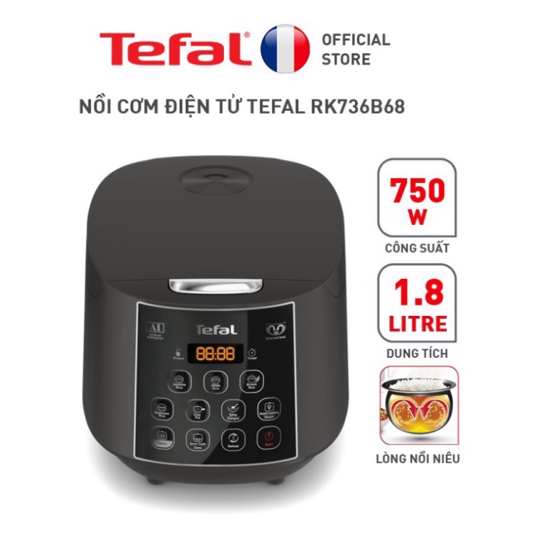 Nồi cơm điện Tefal Easy Rice Plus RK736B68 - 750W, 1.8L
