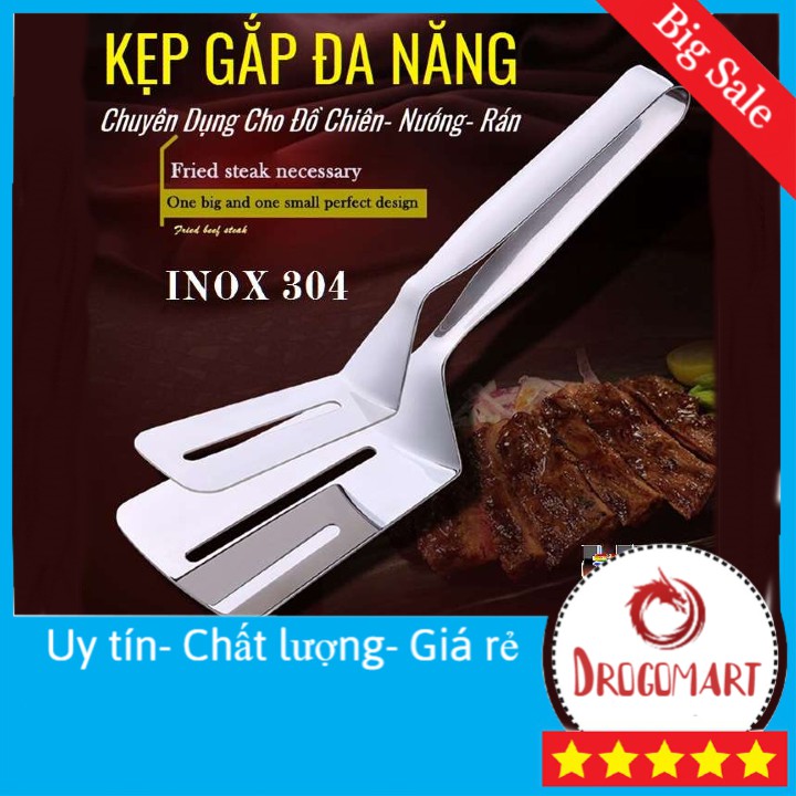 Kẹp Gắp Đồ Ăn Bằng Inox ,Chiên Xẻng Nướng ,Gắp Đồ Nóng Bít Tết, Cá Rán, Thịt Nướng...