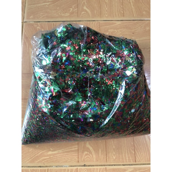 1kg kim tuyến giấy kiếng vụn bỏ bong bóng kim sa óng ánh kim tuyến đám cưới