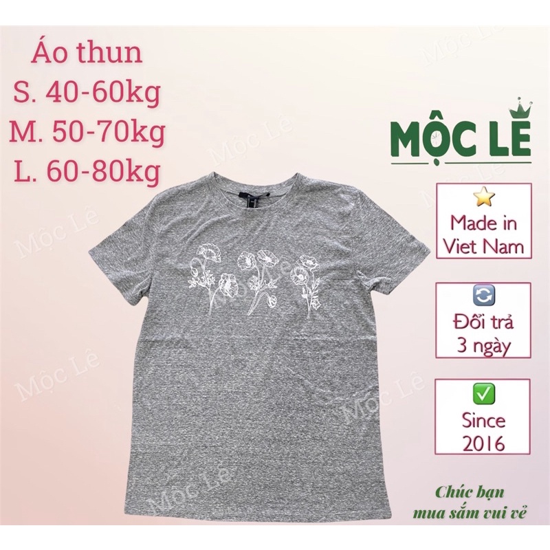 Áo thun phông nữ f21 xám hoa trắng thun xước mỏng xuất khẩu grey tshirt