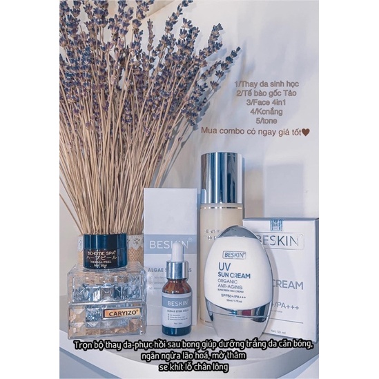 Combo Dưỡng da chuyên Sâu Thay da sinh học + Tone + Serum tế bào gốc + face 4in1 đêm + kem chống nắng