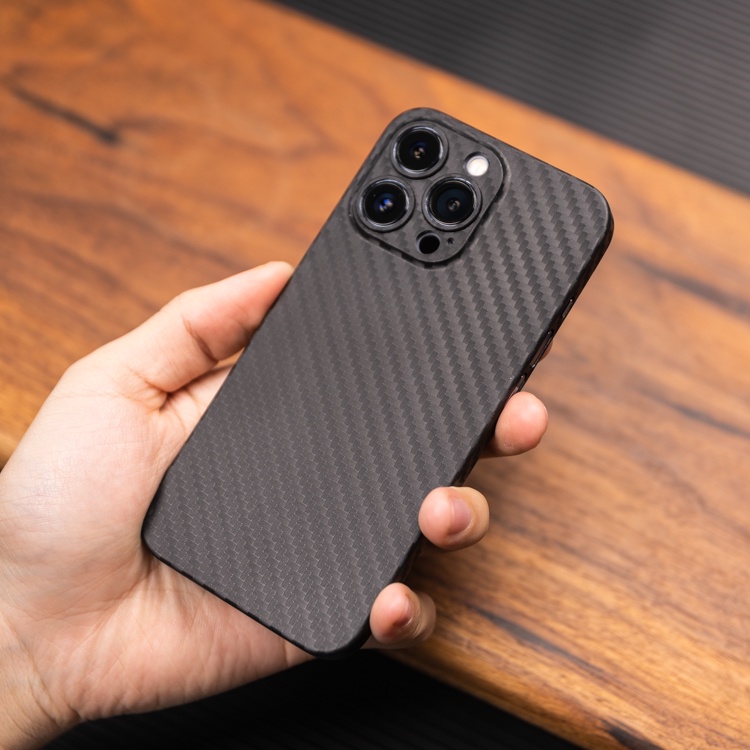 Ốp Điện Thoại pp Siêu Mỏng Kết Cấu Sợi Carbon 0.35mm Cho iphone 15 14 13 12 pro max mini xr 11