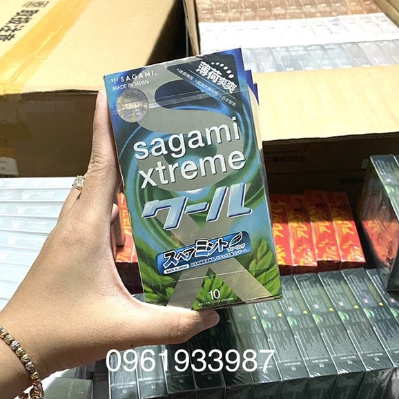 Bao cao su Sagami Nhật Bản Spearmint - Hương bạc hà - Hộp 10 chiếc