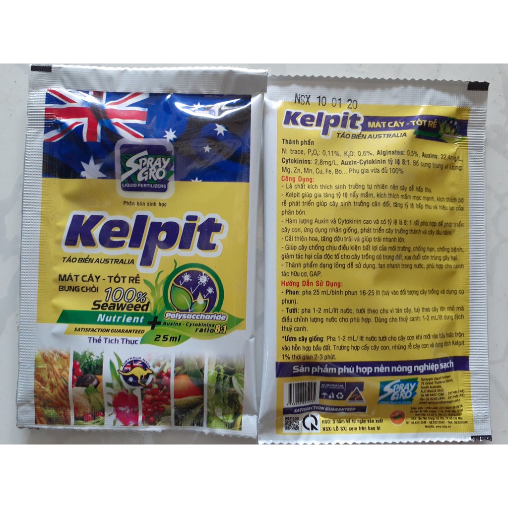 Phân bón lá Kelpit nhập khẩu Úc - Gói 25ml