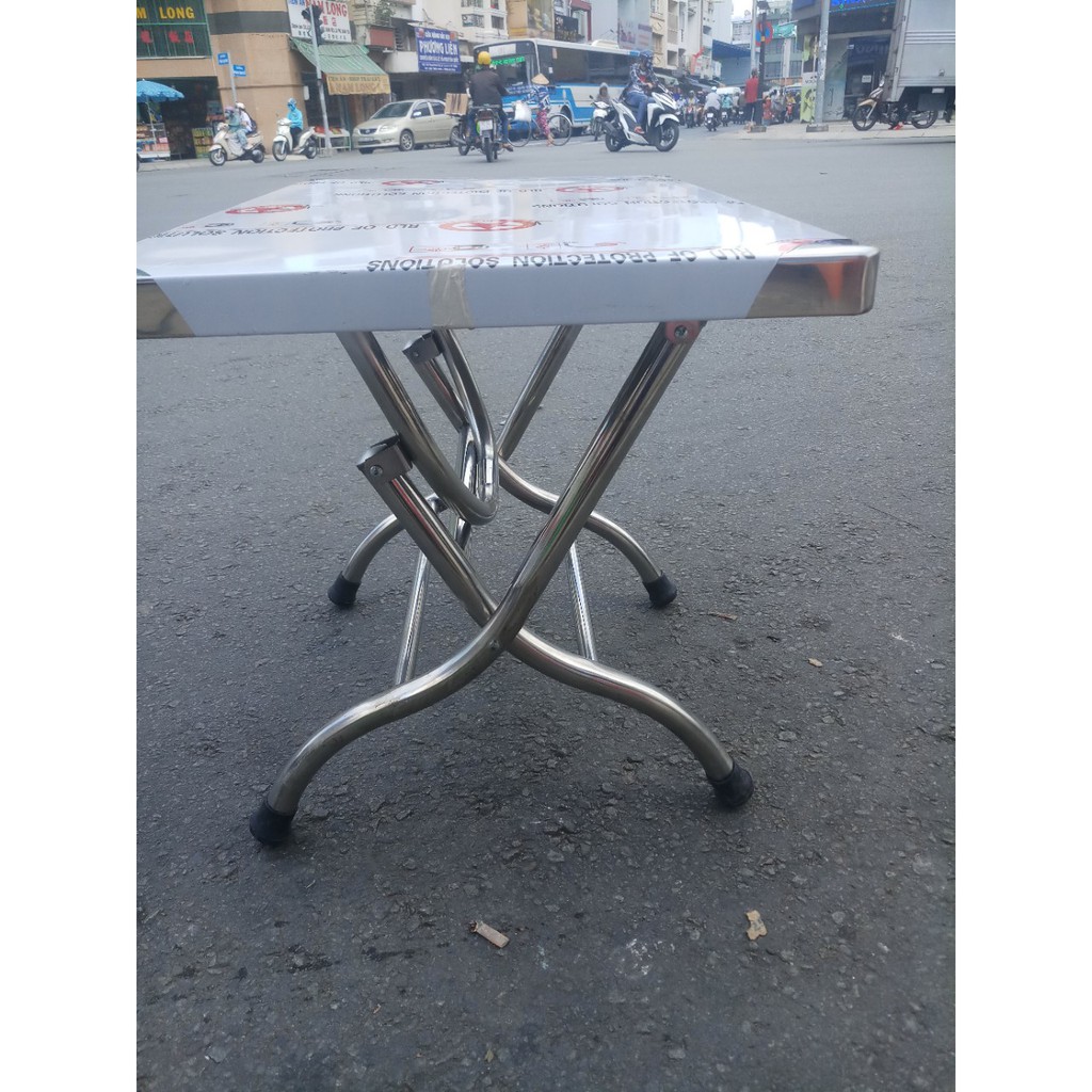 Bàn chữ nhật inox siêu rẻ 50*80*55cm tai tphcm