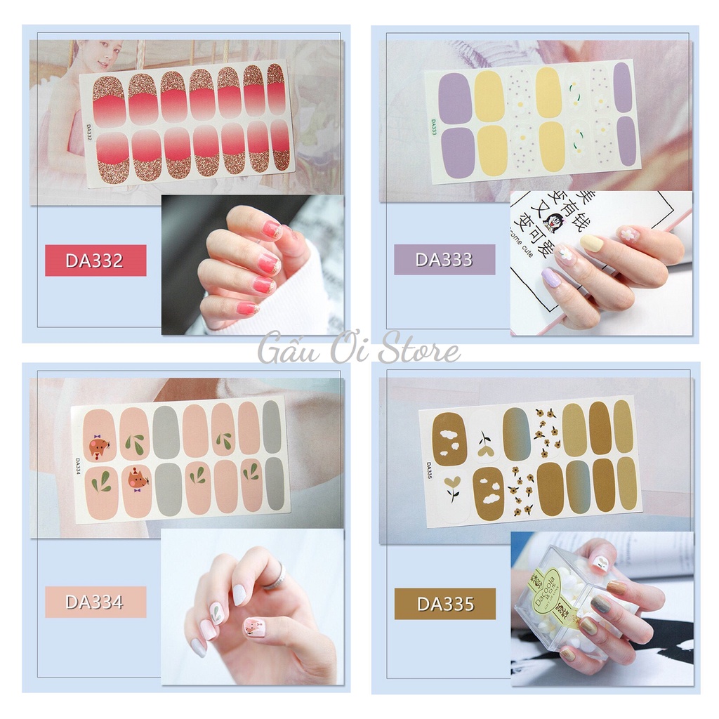 Bộ 14 Miếng Dán Trang Trí Móng Tay Không Thấm Nước