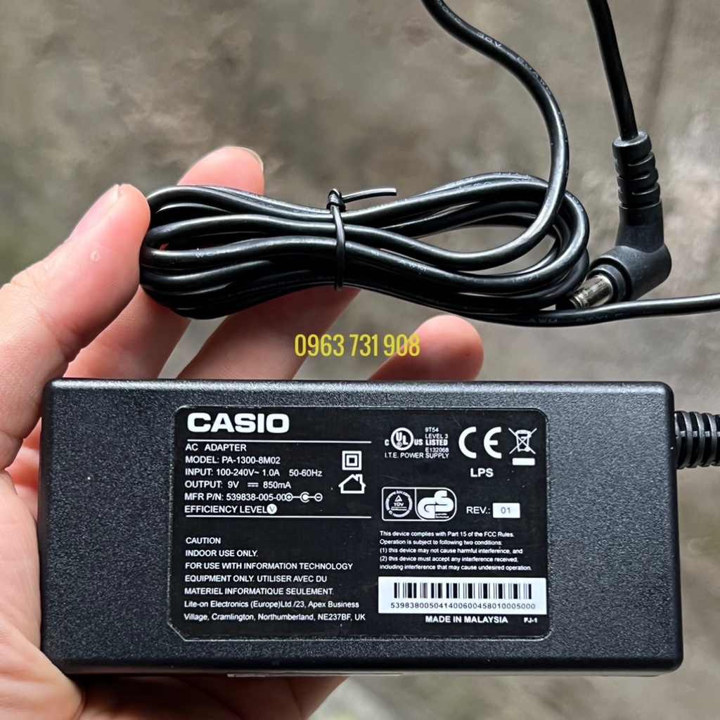 Adapter- nguồn đàn casio 9v 850mA (xịn) chính hãng