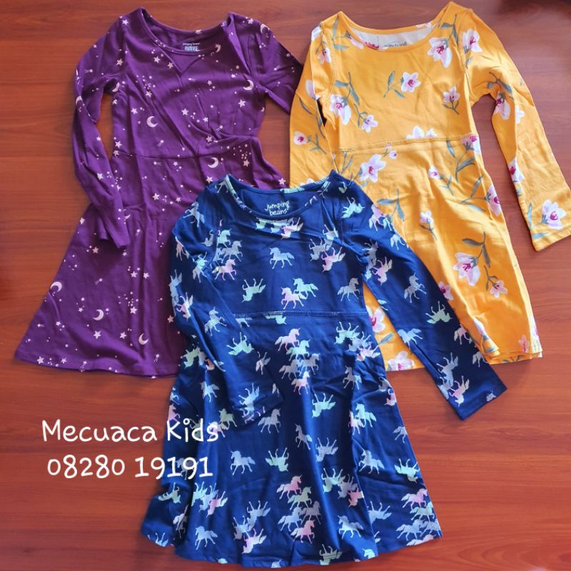 Váy đầm cotton dài tay thu đông J.Beans xuất dư xịn cho bé gái