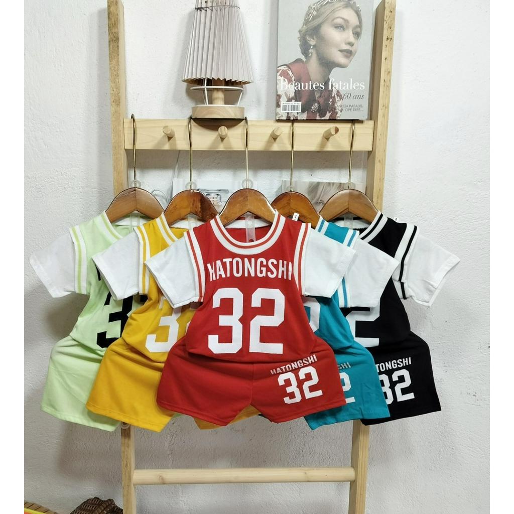 Bộ cộc tay thể thao, bo chun cổ và tay cho bé trai, bé gái, chất vải coton mềm mịn co dãn, thoáng mát