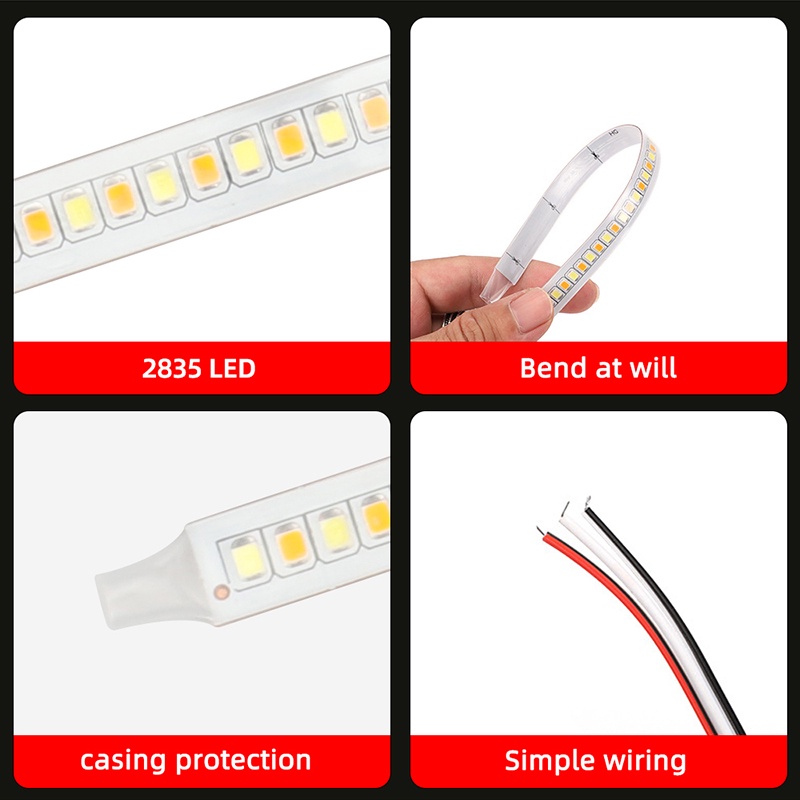 Bộ 2 Dải Đèn LED DRL Gắn Gương Chiếu Hậu Cho Xe Hơi / Xe Máy