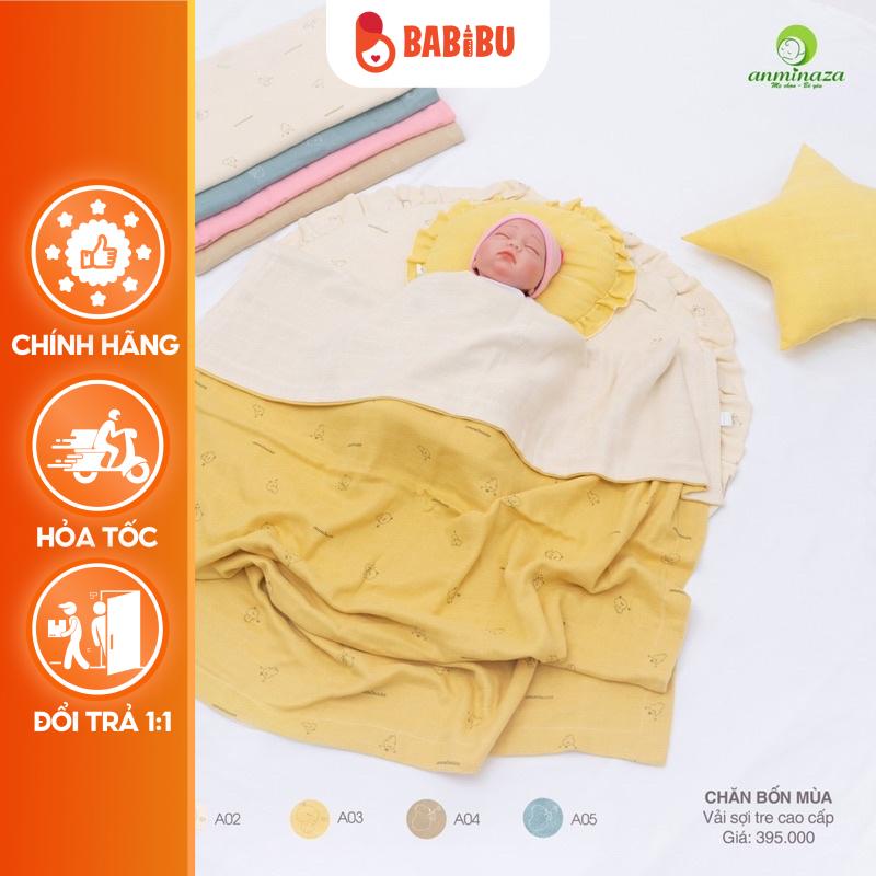 Chăn Bốn Mùa Kích Thước 120*100cm Vải Sợi Tre Cao Cấp Thoáng, Mềm, Mịn Mướt Anminaza - Babibu