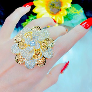 Nhẫn Nữ Mặt Hoa Đính Đá HN2501001 Không đen, Không ngứa, Đủ size