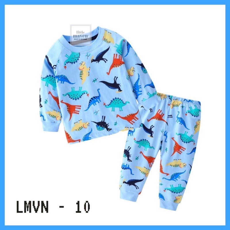 Bộ dài tay bé trai/gái Little Maven (Sz 2-7T)