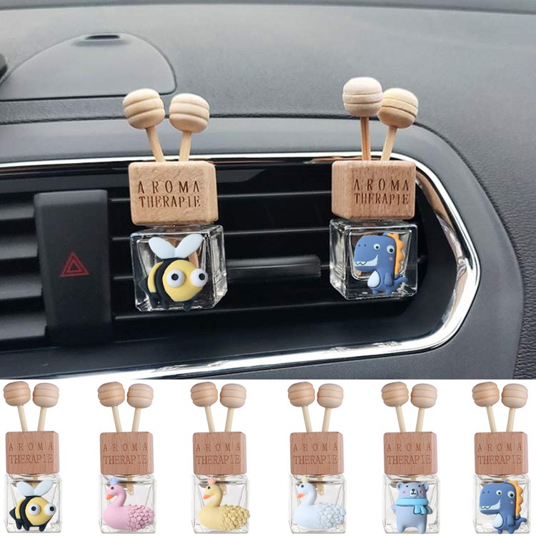 Phim hoạt hình dễ thương Ô tô Airvent Clip Nước hoa Tinh dầu Chai thủy tinh Phụ tùng ô tô Máy lọc không khí