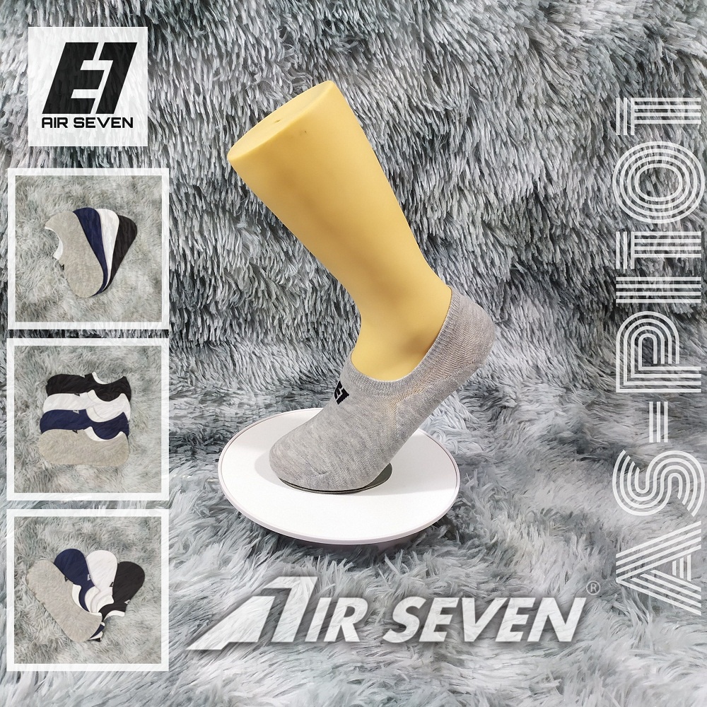 Tất Vớ Lười Air Seven Cotton cao cấp, Kháng khuẩn khử mùi hôi chân - 4màu: Trắng, Đen, Xanh Xám.