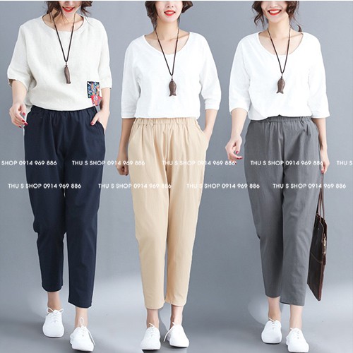 Quần Dài Nữ Ống Rộng Chất Đũi Thái Mát mặc nhà đi chơi du lịch siêu xinh Q2C01 | BigBuy360 - bigbuy360.vn