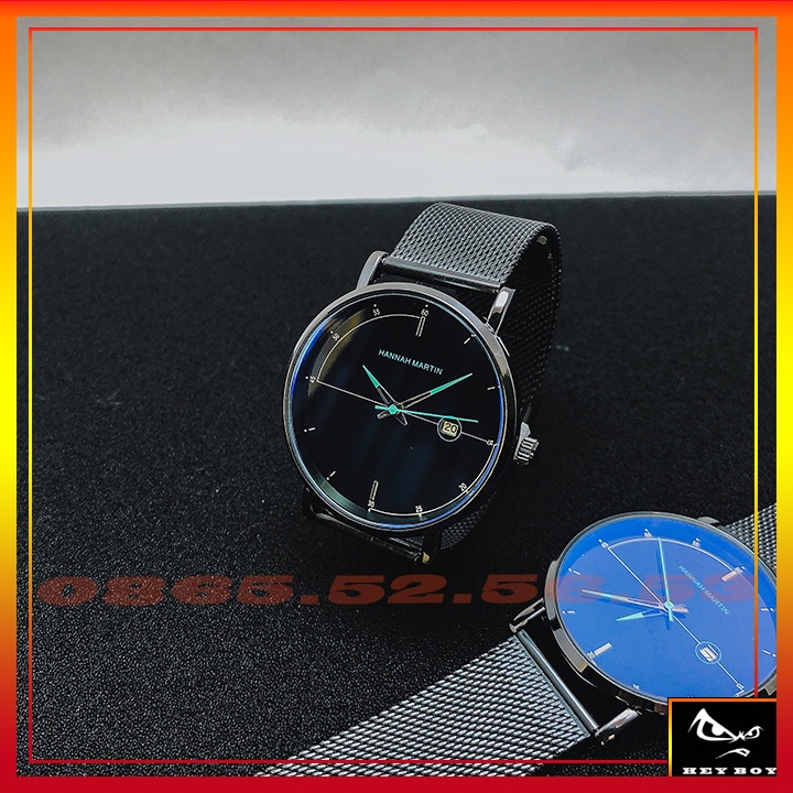 HOT-Đồng Hồ Nam đẹp HANNAH MARTIN- Dây Titanium thời thượng sang trọng lịch sự- Chống nước, Chống va đập!!