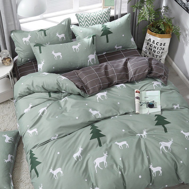 Bộ chăn ga gối Cotton Poly nhập khẩu Decor Bedding họa tiết đáng yêu đủ size ga giường