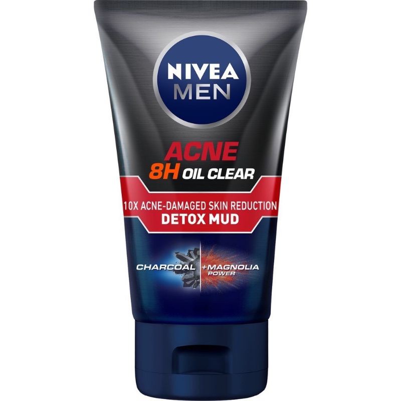 Sữa rửa mặt Nivea Men Detox Mud giúp giảm mụn & hư tổn da