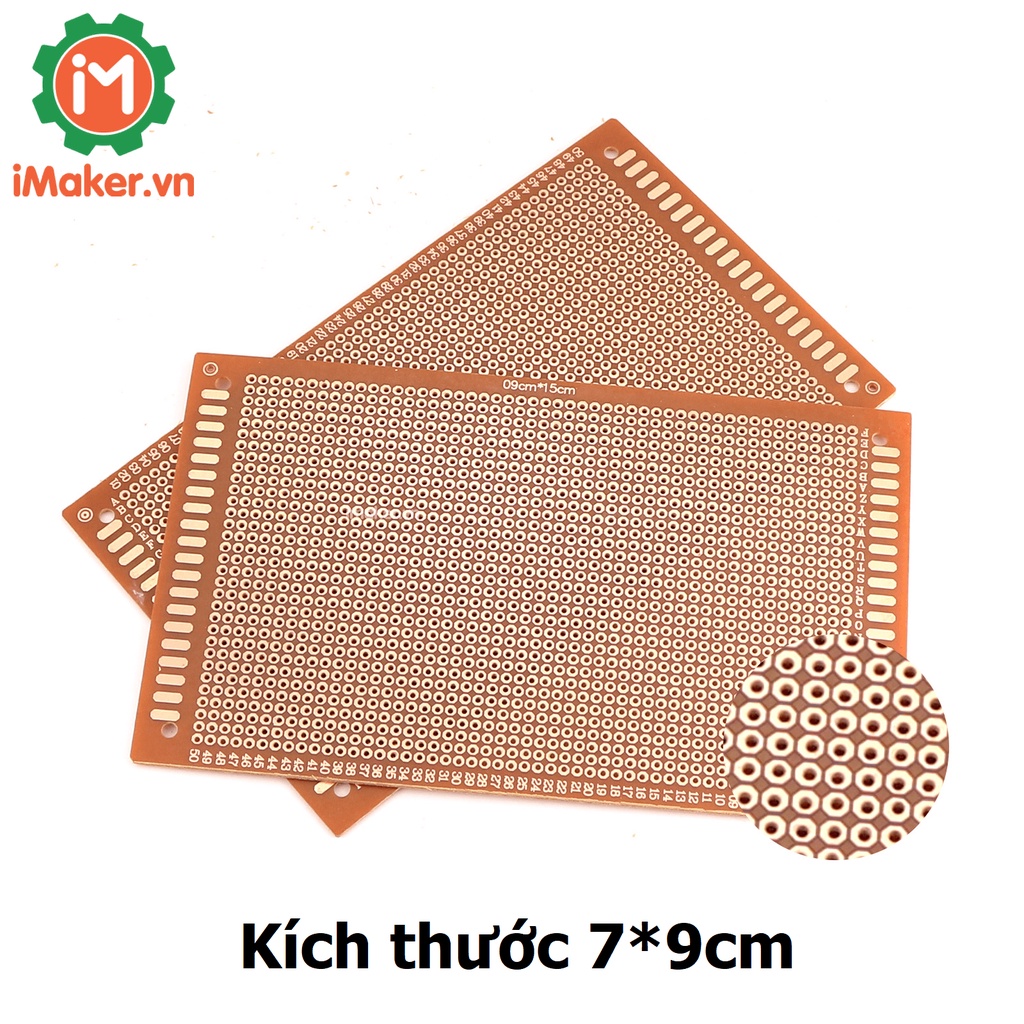 Phíp Đồng Đục Lỗ 7X9Cm Không Phủ Xanh 1 Mặt - Board Đục Lỗ - Fr4