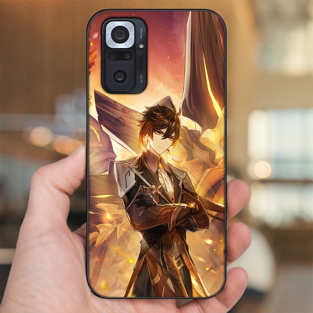 Ốp lưng Xiaomi Redmi Note 10 Pro viền đen in hình Zhongli Genshin Impact