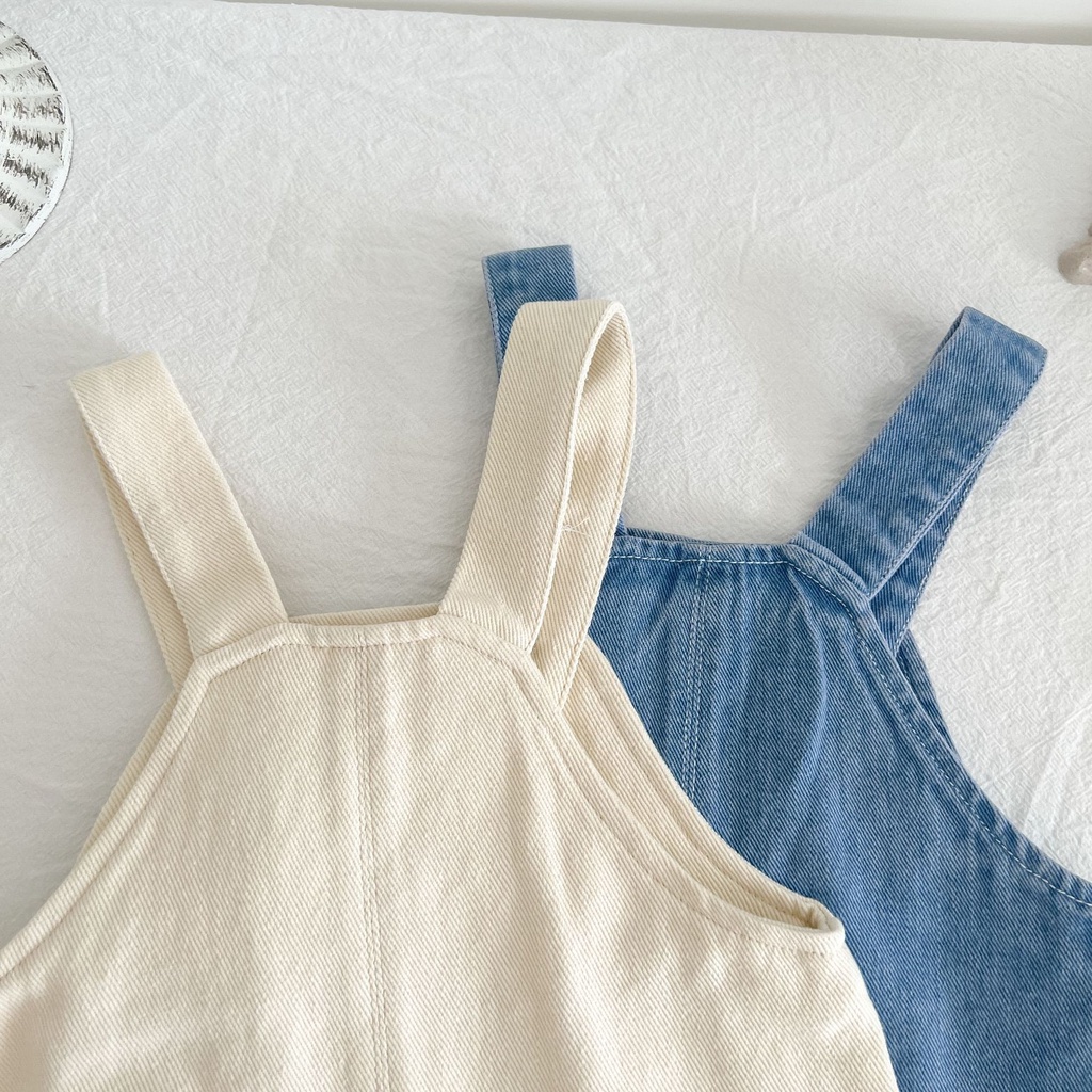 Quần Yếm jeans cotton Dáng Rộng Phong Cách Mới Cho Bé Gái