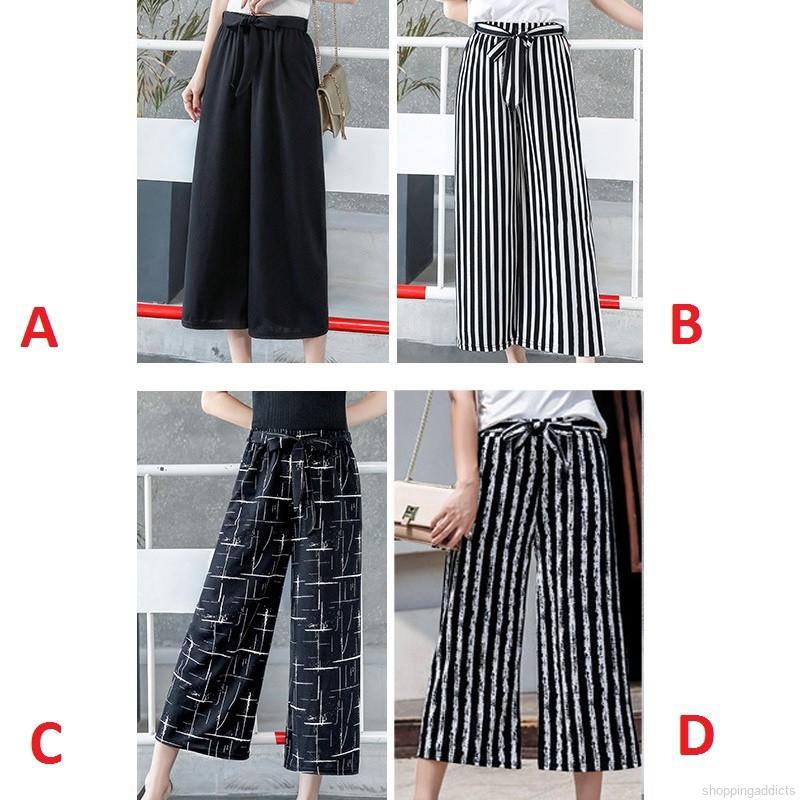 Quần dài ống rộng in nhiều họa tiết thời trang cho nữ