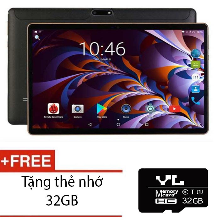 Máy tính bảng 10.1inch 4GB ram /64GB rom tặng thẻ nhớ 32gb - HanruiOffical