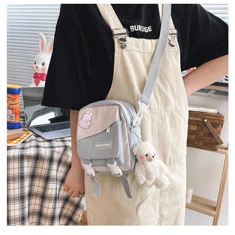 Túi xách đeo chéo BunBeat, Túi vải dễ thương cho học sinh đi học đi chơi TDC24