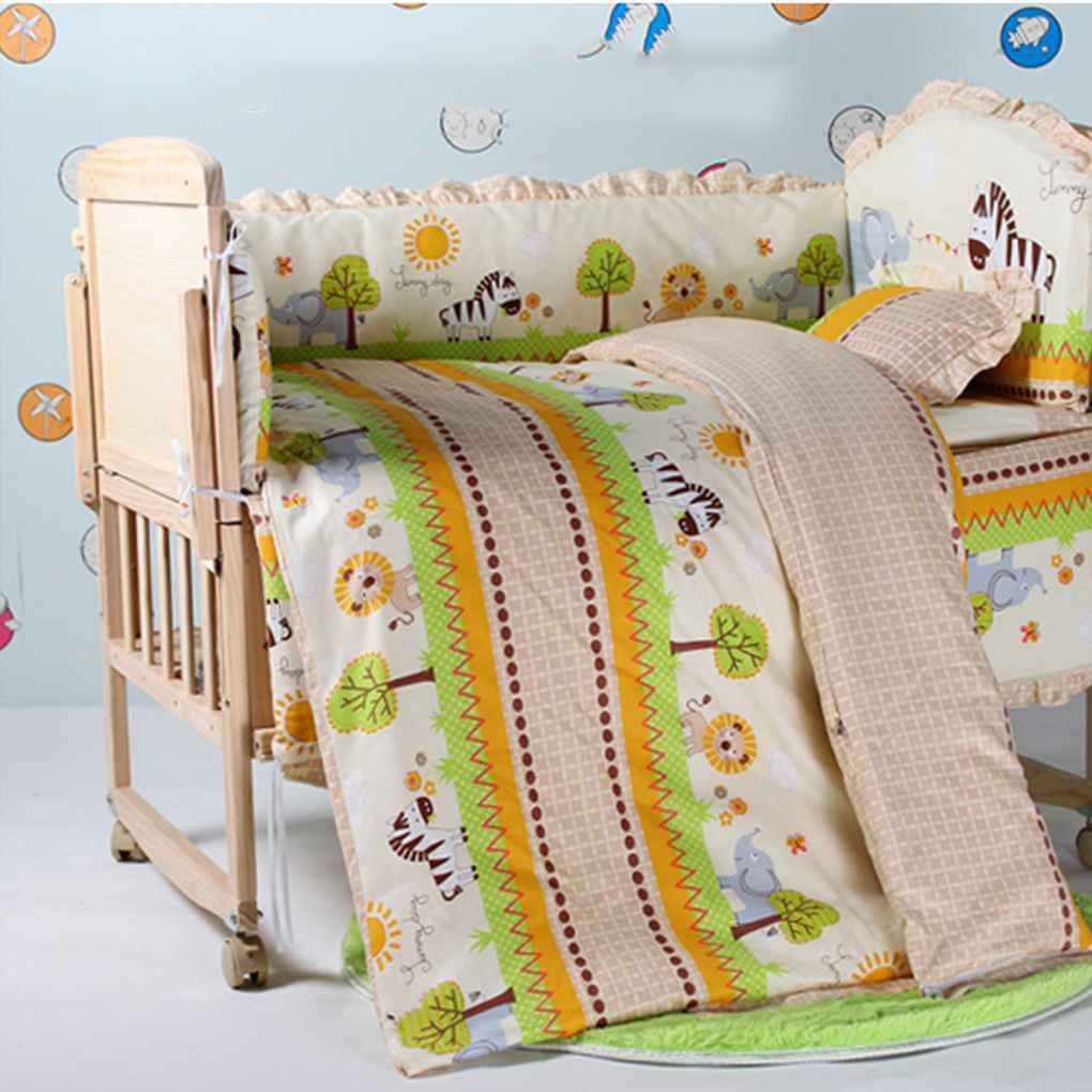 Set 5 đệm chặn cũi/giường em bé họa tiết hoạt hình xinh xắn