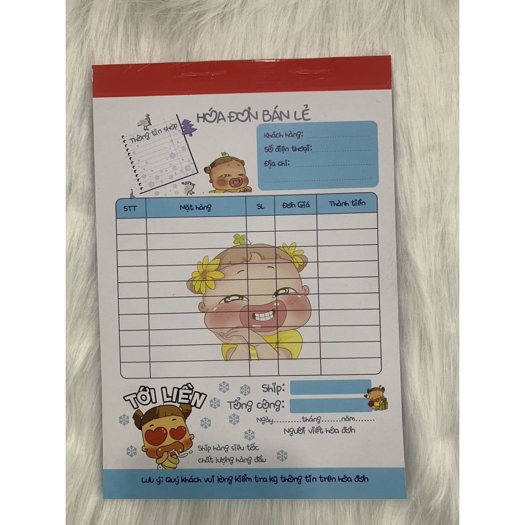 Phiếu Ship Hàng 2L Hoạt Hình Siêu Dễ Thương