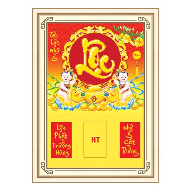 Tranh đính đá Lịch Lộc 77457  chưa đính