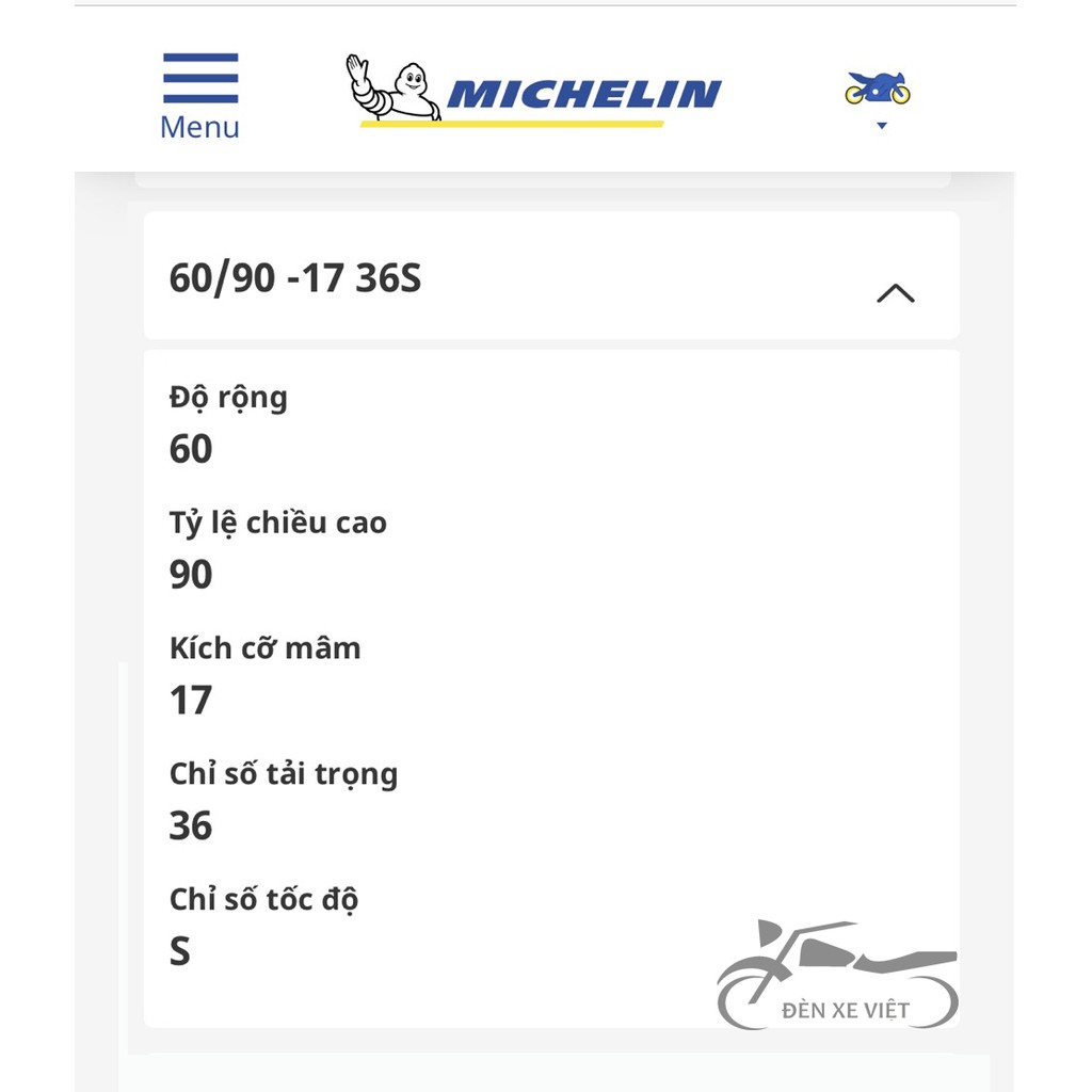 [CÓ VIDEO - CHÍNH HÃNG] 01 Chiếc vỏ lốp Michelin PILOT STREET 2 60/90-17 36S không săm ruột - Cực bám đường - Đèn Xe Việ