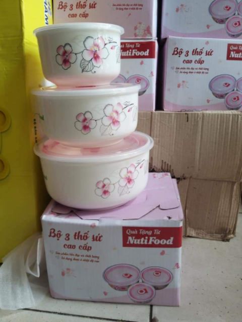 Bộ 3 thố sứ km NutiFood